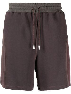 Eckhaus Latta panelled-design cotton shorts - Brown
