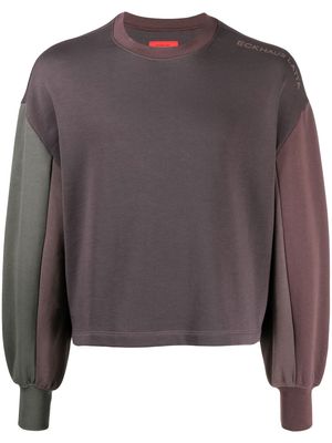 Eckhaus Latta panelled-design cotton sweatshirt - Brown