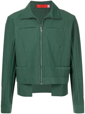 Eckhaus Latta panelled zip-up jacket - Green