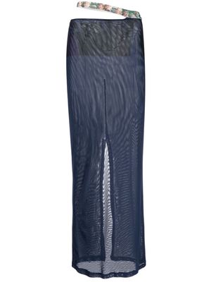 Eckhaus Latta Prom mesh maxi skirt - Blue