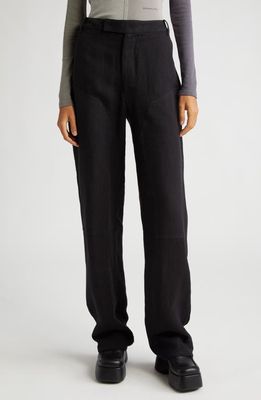 Eckhaus Latta Reinforced Cotton & Linen Relaxed Fit Trousers in Coal