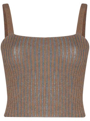 Eckhaus Latta ribbed-knit cropped vest - Brown