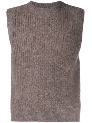 Eckhaus Latta ribbed-knit sleeveless top - Brown