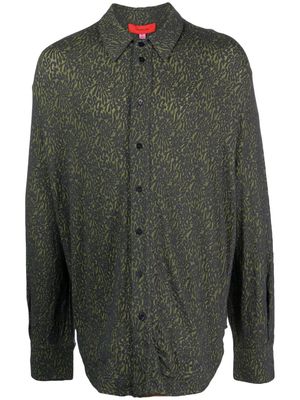Eckhaus Latta Skrunk patterned-jacquard shirt - Green