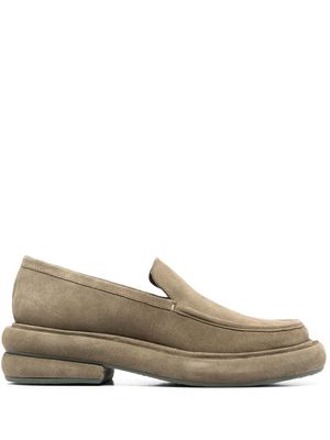 Eckhaus Latta stacked square-toe loafers - Green