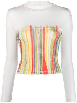 Eckhaus Latta stripe-print cotton top - White