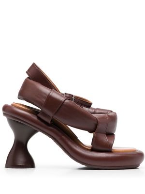 Eckhaus Latta Tube 110mm chunky sandals - Brown