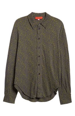 Eckhaus Latta Who's Paying For All This Shrunken Cotton Blend Button-Up Shirt in Cash