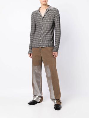 Eckhaus Latta zig-zag pattern polo shirt - Grey