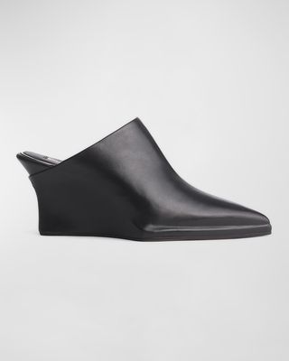 Eclipse Leather Wedge Mules