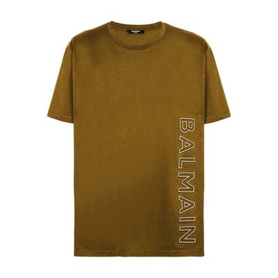 Eco-responsible cotton T-shirt with reflective Balmain logo