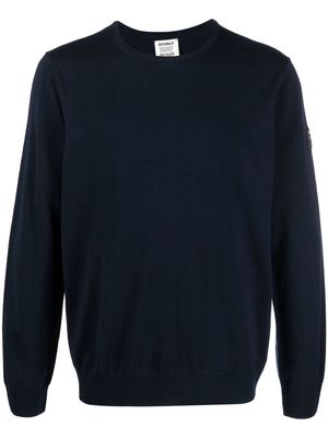 Ecoalf logo-patch knitted jumper - Blue