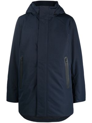 Ecoalf logo-print hooded coat - Blue