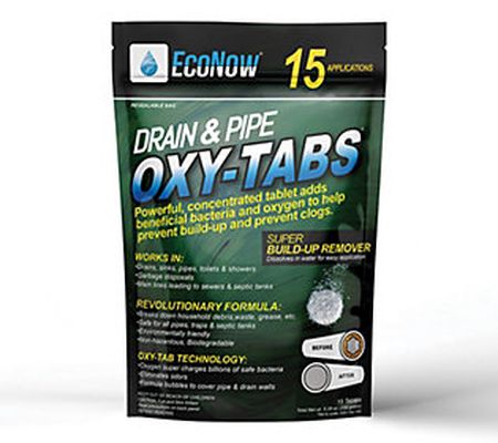 EcoNow 15 Drain & Pipe Oxy-Tabs Buildup & Drain Cleaner