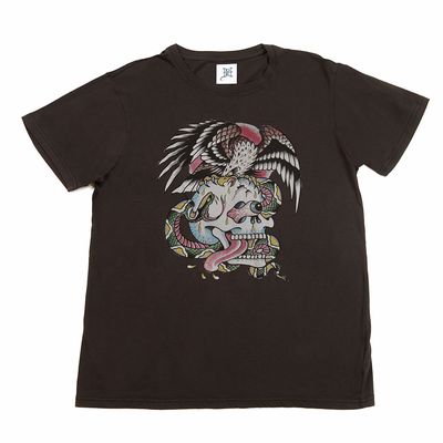 Ed Hardy Men's Battle Skull Short Sleeve Graphic T-Shirt in Charcoal
