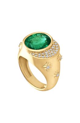 EDEN PRESLEY Celeste Emerald & Diamond Pinky Ring in Tanzanite/White Diamond