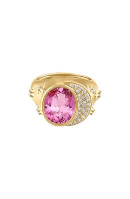 EDEN PRESLEY Celeste Pink Tourmaline & Diamond Pinky Ring in Pink Tourmaline/White Diamond