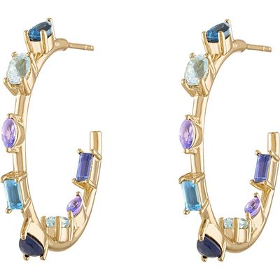 EDEN PRESLEY Goddess Hoop Earrings in Blue 