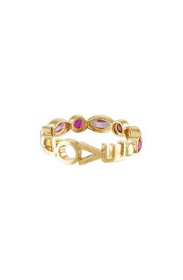 EDEN PRESLEY Love Tattoo Candy Band in Yellow Gold/Pink/Diamond