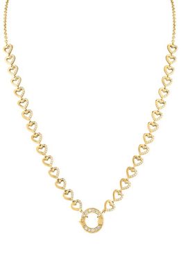 EDEN PRESLEY Tiny Diamond Heart Necklace in Yellow Gold/Diamond