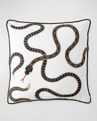 Eden Snake Pillow, 18"Sq.