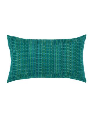 Eden Texture Lumbar Sunbrella Pillow, Blue