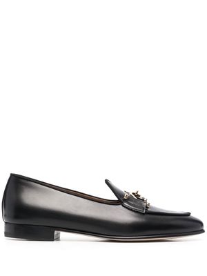 Edhen Milano almond-toe leather loafers - Black