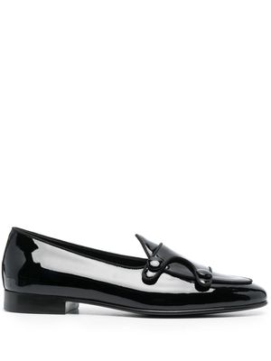 Edhen Milano almond-toe patent loafers - Black