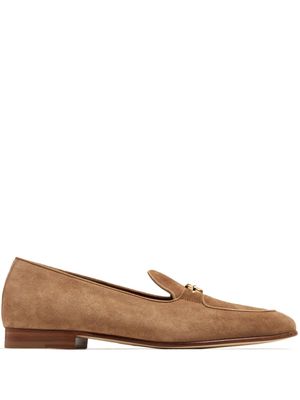 Edhen Milano almond-toe suede loafers - Brown