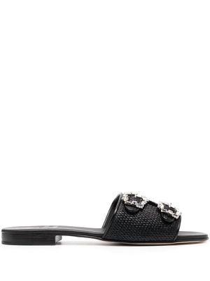 Edhen Milano double-buckle flat sandals - Black