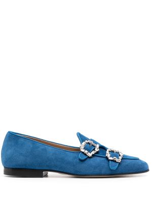 Edhen Milano double-buckle suede loafers - Blue