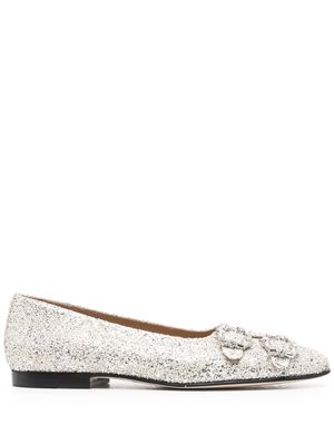 Edhen Milano glitter-detail ballerina shoes - Silver