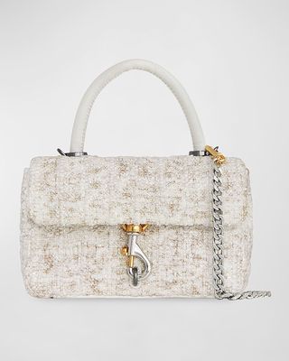 Edie Flap Boucle Top-Handle Bag