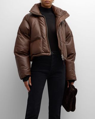 Edie Leather Puffer Jacket