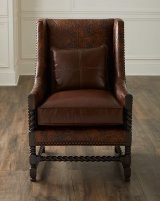 Edie Leather Wing Chair