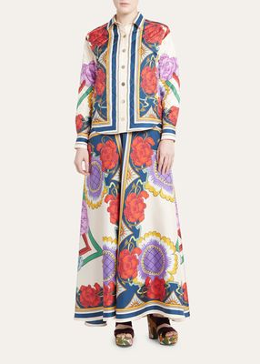 Edie Quilted Floral Print Top Jacket