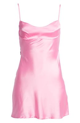 EDIKTED Bellamy Satin Minidress in Pink