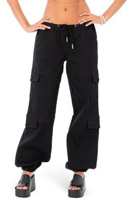 EDIKTED Boyfriend Cargo Pants in Black