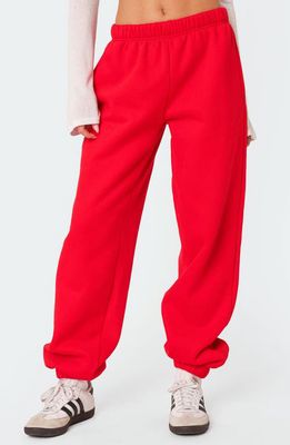 EDIKTED Clark Oversize Sweatpants in Red