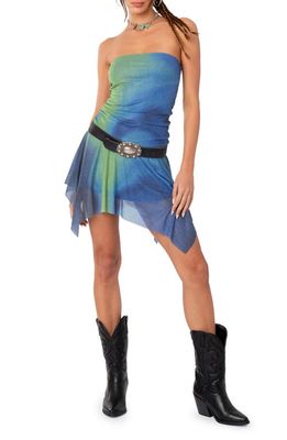 EDIKTED Element Print Strapless Minidress in Mix