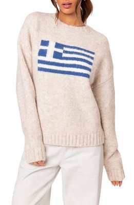 EDIKTED Greece Oversize Chunky Sweater in Stone