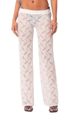 EDIKTED Libra Sheer Lace Pants in White