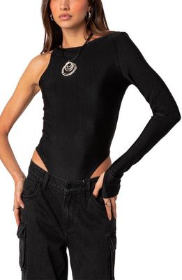 EDIKTED Mason One-Shoulder Bodysuit in Black