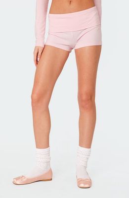 EDIKTED Meg Foldover Shorts in Pink