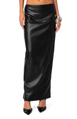 EDIKTED Nalaya Faux Leather Maxi Skirt in Black