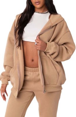 EDIKTED Nova Oversize Hoodie in Beige