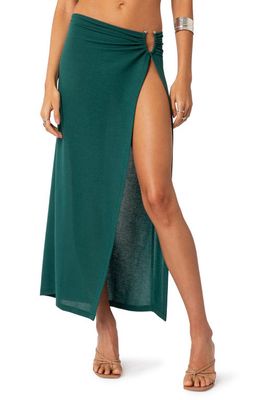 EDIKTED Nyssa Faux Wrap Midi Skirt in Green