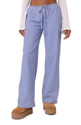 EDIKTED Olivia Stripe Relaxed Fit Pants in Blue-And-White