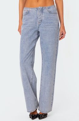 EDIKTED Relaxed No Waistband Jeans in Light-Blue