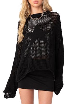 EDIKTED Seeing Stars Oversize Sweater in Black